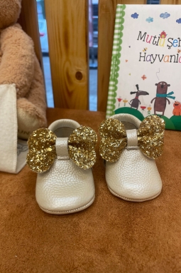 Кремовые детские мокасины из натуральной кожи Adele